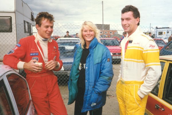 Sally with fellow Class F racers Paul Edwards and Simon Fish