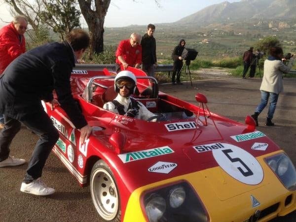 Daniel Ricciardo in the Alfa 33 tt 3 during his recent visit to the Targa Florio Museum. (Photo: AutoSprint)