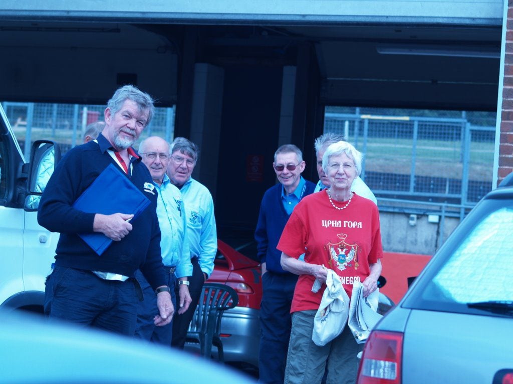 Diana Lindsay with the scrutineers including past Alfa eligibility scrutineers Colin Barnett (left) and John Monk (third left).