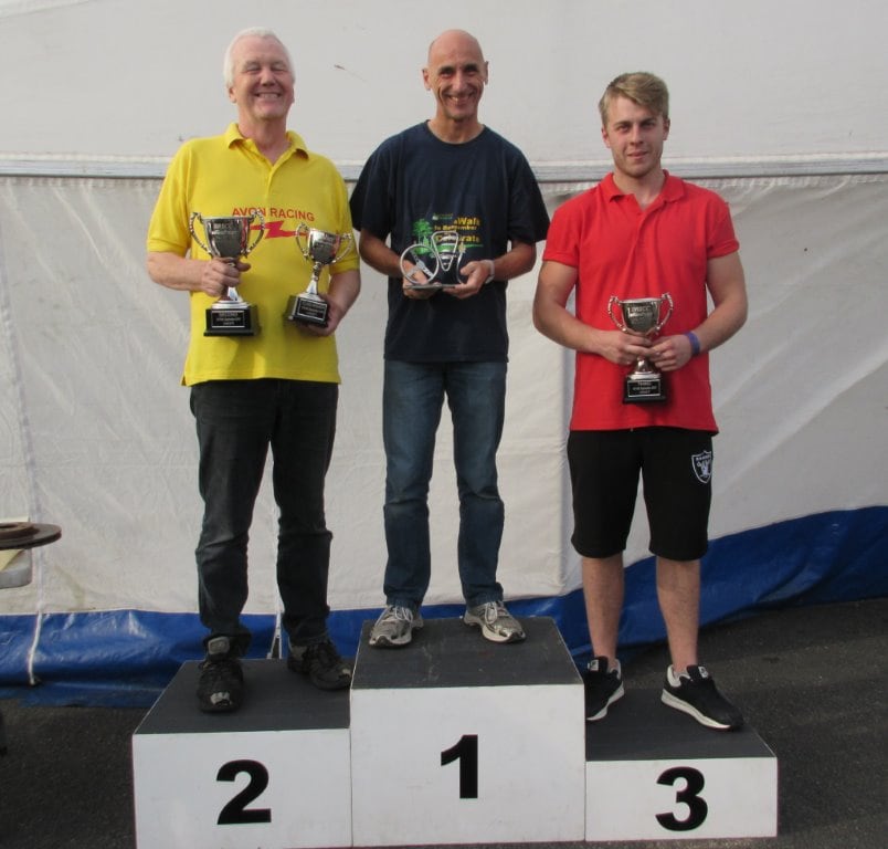 Race 1 podium – Graham Seager, Clive Hodgkin and James Nicholls.