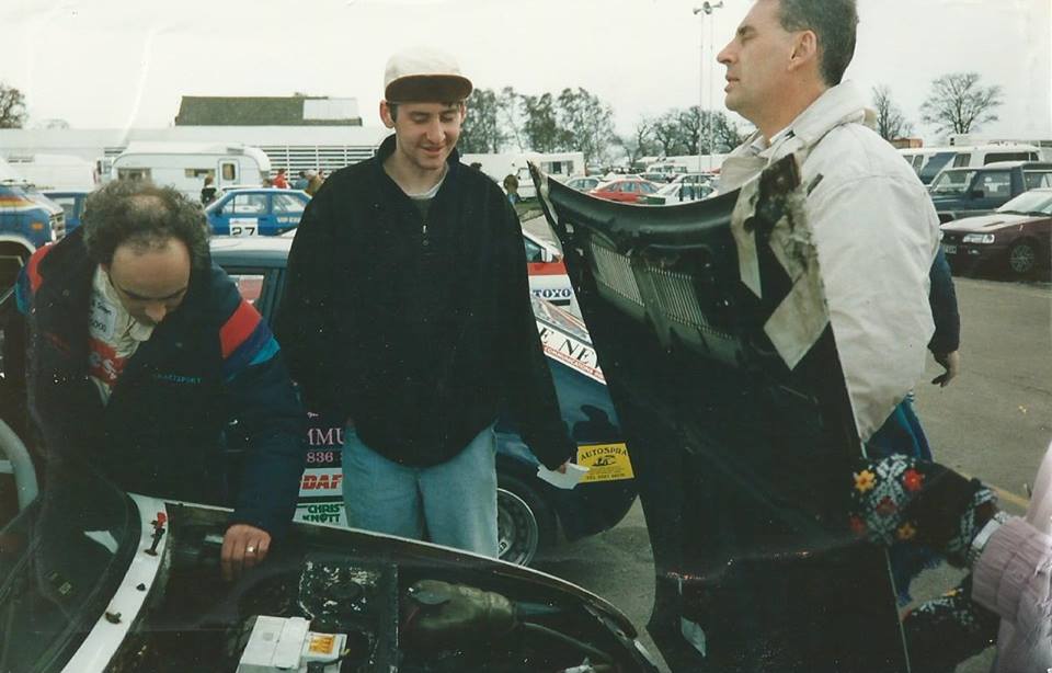 David Munro on the left helping out at my first race.
